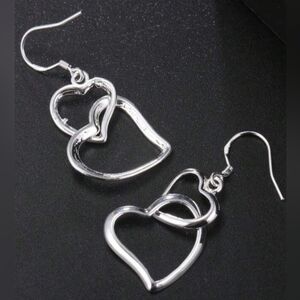 Elegant Silver Heart Earrings